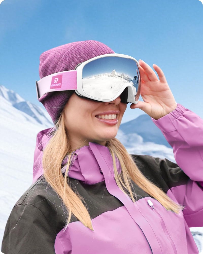 RIOROO Ski Goggles Snowboard Goggles for Men Women Adults Youth,Over Glasses OTG/100% UV Protection/Anti-fog/Wide Vision - Image 2